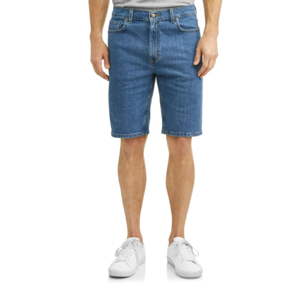 George Men's and Big Men's 100% Cotton 5 Pocket Jean Shorts 46 BLUE MEDIUM